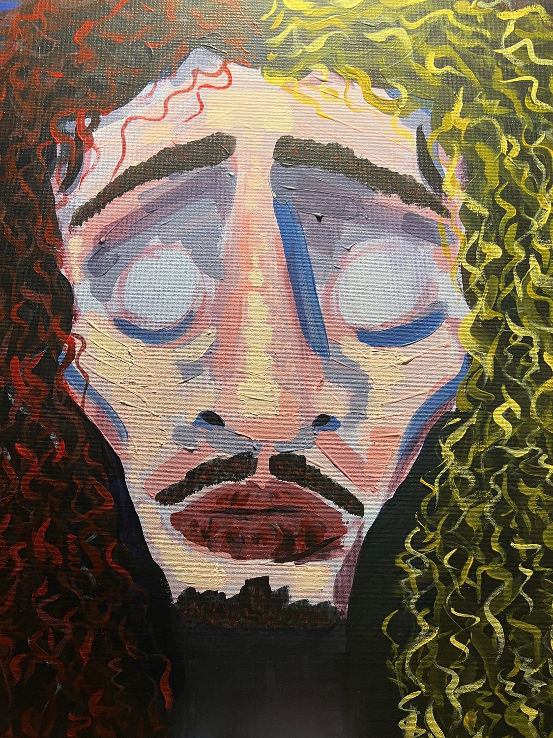 Self Portrait, acrylic painting by Hunter Peters