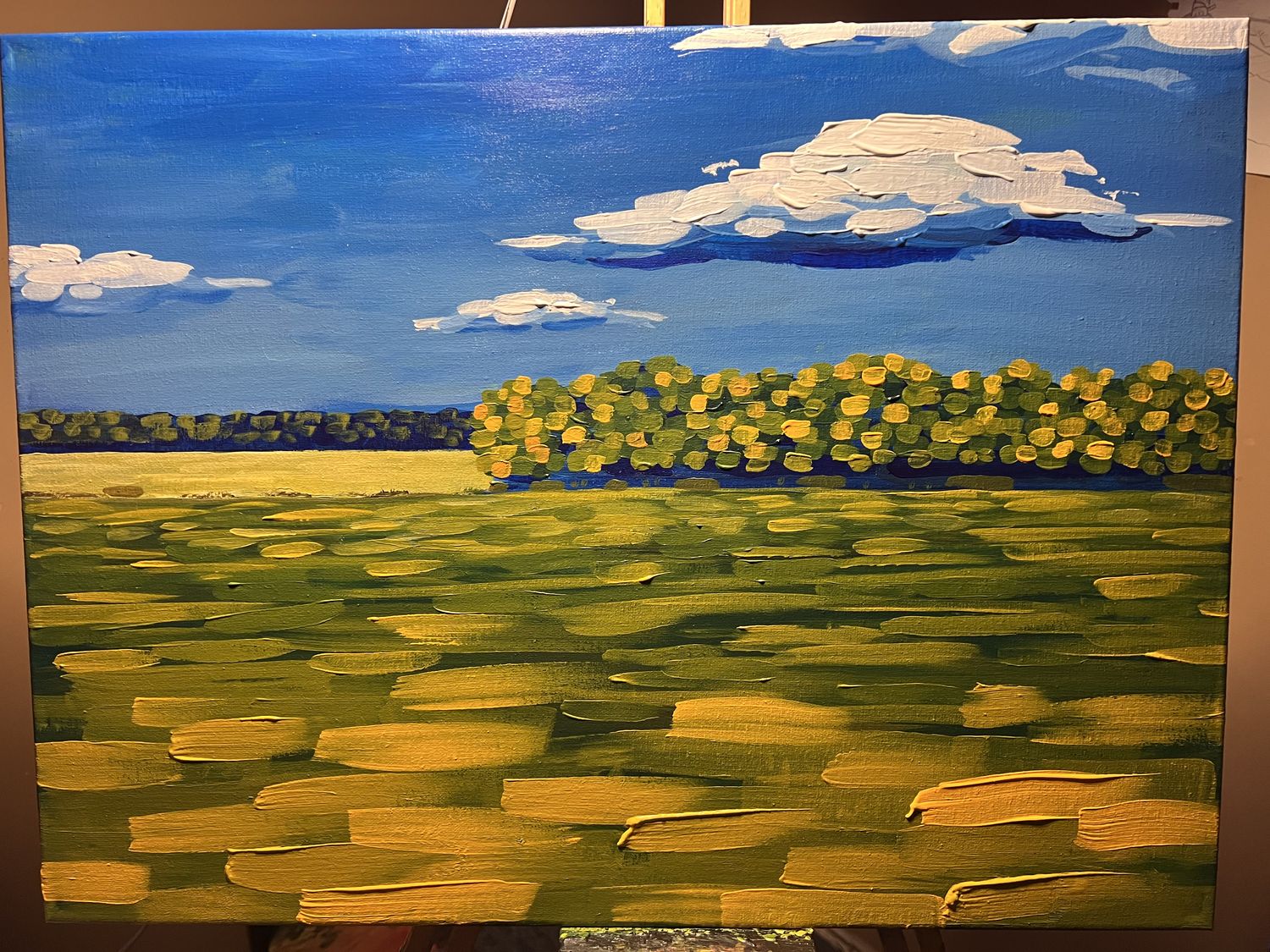 Sunny Field, acrylic painting by Hunter Peters
