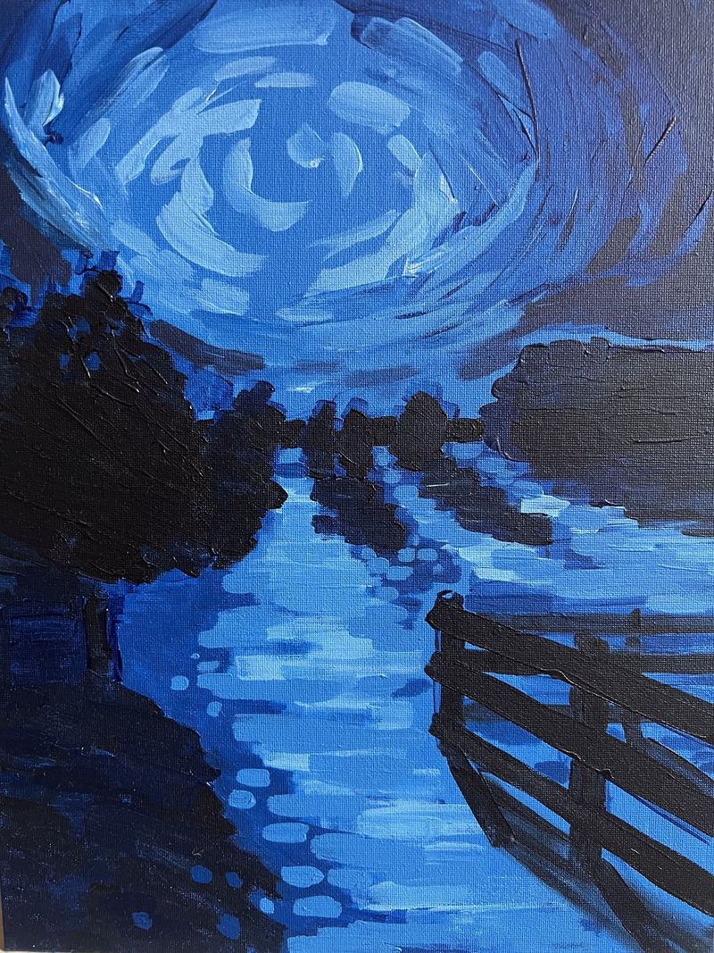Moonlight, acrylic painting