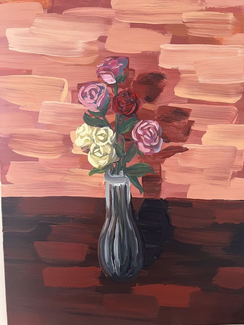 Roses, acrylic painting