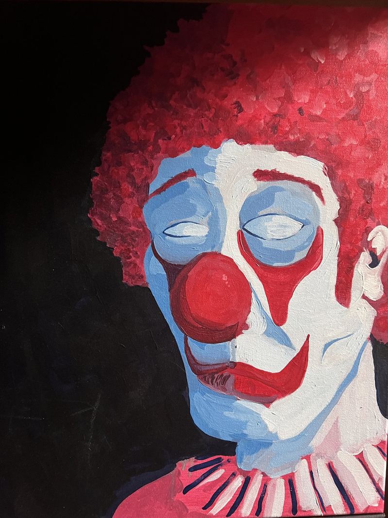 Silly the Clown, acrylic painting