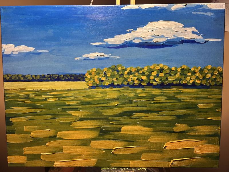 Sunny Field, acrylic painting