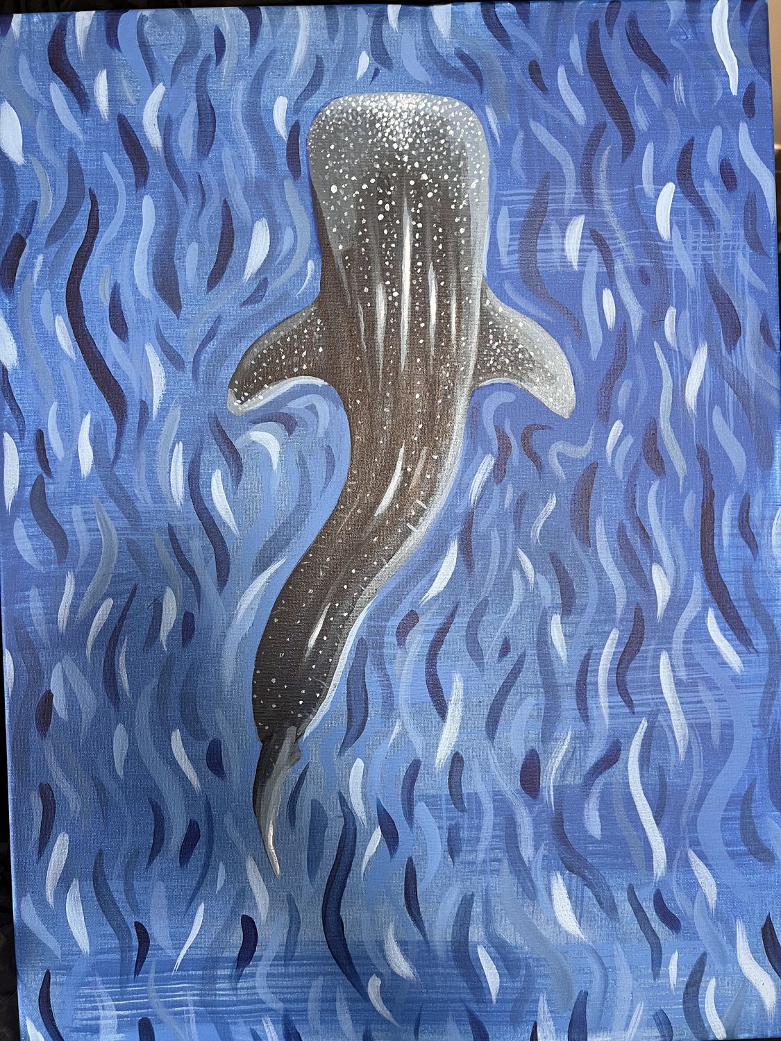 Whaleshark, acrylic painting by Hunter Peters
